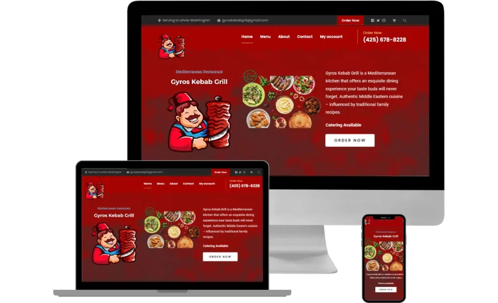 restaurant website design